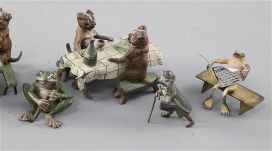 A collection of Austrian cold painted bronze miniatures, largest 2.5in.